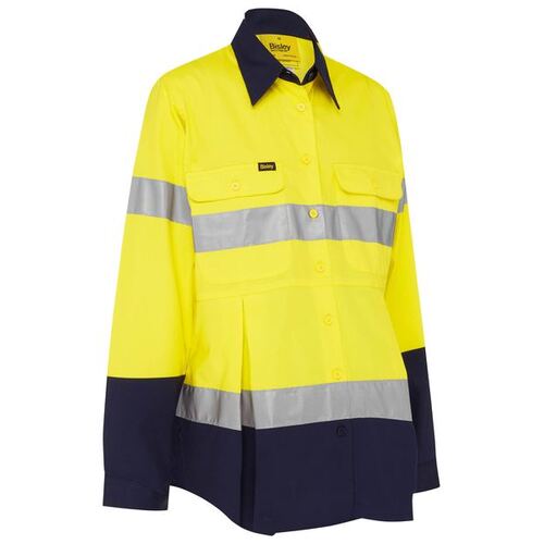 WORKWEAR, SAFETY & CORPORATE CLOTHING SPECIALISTS - WOMENS 3M TAPED HI VIS MATERNITY DRILL SHIRT