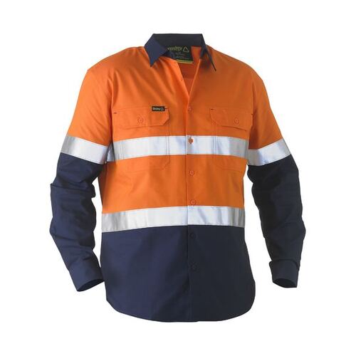 WORKWEAR, SAFETY & CORPORATE CLOTHING SPECIALISTS - Bisley Recycle Taped Two Tone Hi Vis Drill Shirt