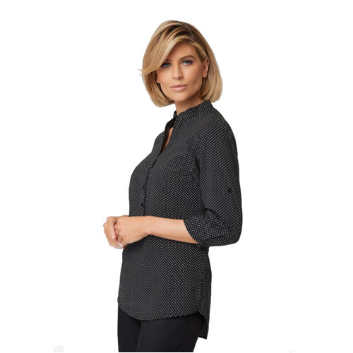 WORKWEAR, SAFETY & CORPORATE CLOTHING SPECIALISTS - Hi Low City Stretch Spot 3/4 Sleeve Shirt - Ladies