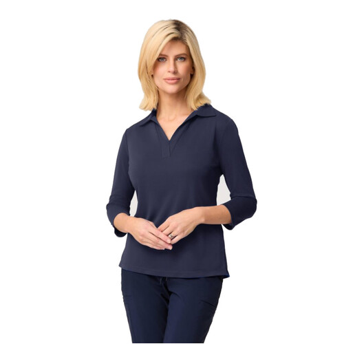 WORKWEAR, SAFETY & CORPORATE CLOTHING SPECIALISTS - Ella ? Slv Detail Polo Top w/side Splits - Ladies