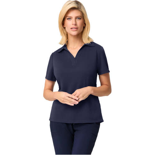 WORKWEAR, SAFETY & CORPORATE CLOTHING SPECIALISTS - Ella S/Slv Detail Polo Top w/side Splits - Ladies