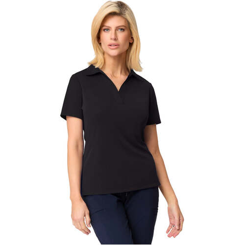 WORKWEAR, SAFETY & CORPORATE CLOTHING SPECIALISTS - Ella S/Slv Detail Polo Top w/side Splits - Ladies