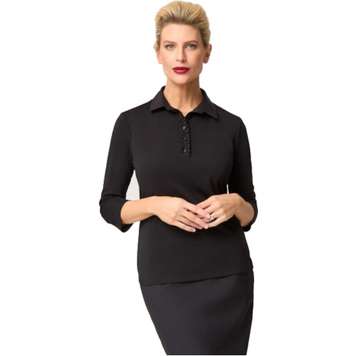 WORKWEAR, SAFETY & CORPORATE CLOTHING SPECIALISTS - Bella ? Sleeve Frill Placket Top - Ladies