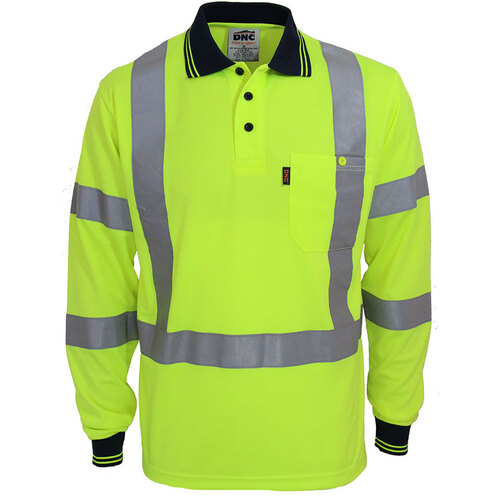 WORKWEAR, SAFETY & CORPORATE CLOTHING SPECIALISTS - Hi-Vis "X' Back & Bio-motion Taped Polo