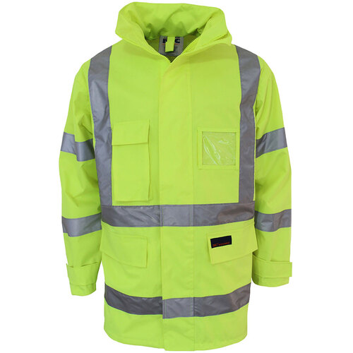 WORKWEAR, SAFETY & CORPORATE CLOTHING SPECIALISTS - HiVis "X" back Rain jacket Biomotion tape