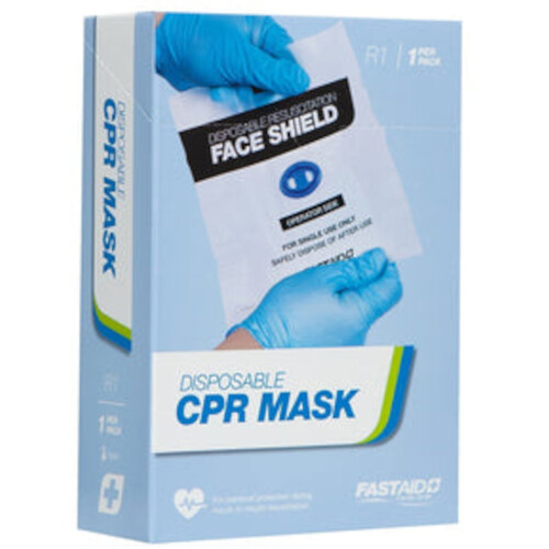 WORKWEAR, SAFETY & CORPORATE CLOTHING SPECIALISTS - RESUSCITATION FACE SHIELD, DISPOSABLE, WITH VALVE, 1PK