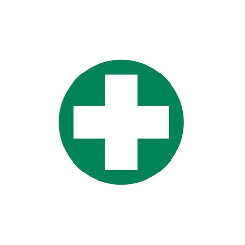 WORKWEAR, SAFETY & CORPORATE CLOTHING SPECIALISTS - DECAL, FIRST AID CROSS ONLY, 50MM D., SELF ADHESIVE, 10PK