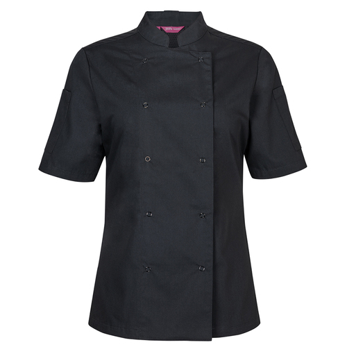 WORKWEAR, SAFETY & CORPORATE CLOTHING SPECIALISTS - JB's LADIES S/S SNAP BUTTON CHEFS JACKET