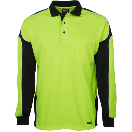 WORKWEAR, SAFETY & CORPORATE CLOTHING SPECIALISTS - JB's HI VIS 4602.1 L/S ARM PANEL POLO