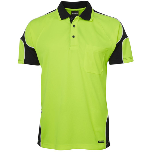 WORKWEAR, SAFETY & CORPORATE CLOTHING SPECIALISTS - JB's HI VIS 4602.1 S/S ARM PANEL POLO