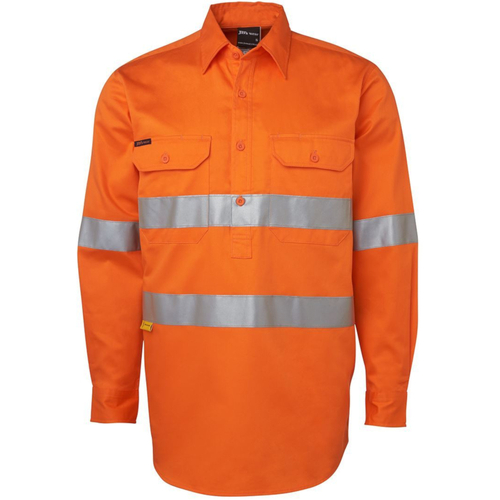 WORKWEAR, SAFETY & CORPORATE CLOTHING SPECIALISTS - JB's HI VIS (D+N) CLOSE FRONT L/S SHIRT 190G