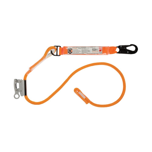 WORKWEAR, SAFETY & CORPORATE CLOTHING SPECIALISTS - 2M SHOCK ABSORB ADJ. ROPE LAN 1 x SNAP HOOK, 1 x ROPE GRAB