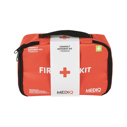 WORKWEAR, SAFETY & CORPORATE CLOTHING SPECIALISTS - MEDIQ ESSENTIAL FIRST AID KIT COMPACT MOTORIST IN ORANGE SOFT PACK 1 PERSON