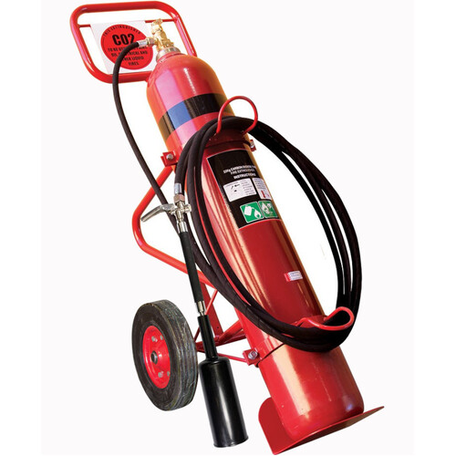 WORKWEAR, SAFETY & CORPORATE CLOTHING SPECIALISTS - 22kg CO2 Mobile Extinguisher - Solid Wheels