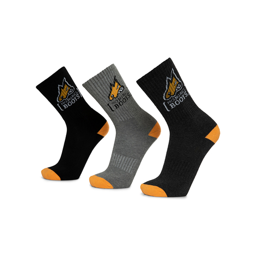 WORKWEAR, SAFETY & CORPORATE CLOTHING SPECIALISTS - Mongrel Bamboo Socks Black Boot Socks Pack of 3