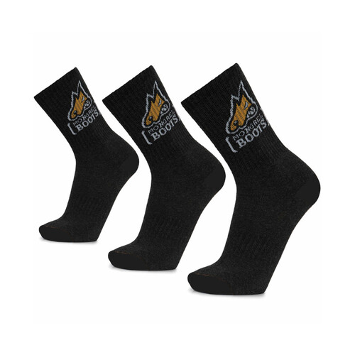 WORKWEAR, SAFETY & CORPORATE CLOTHING SPECIALISTS - Mongrel Bamboo Socks Black Boot Socks Pack of 3