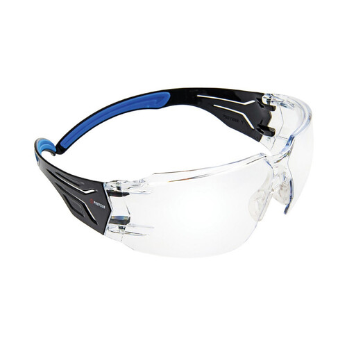 WORKWEAR, SAFETY & CORPORATE CLOTHING SPECIALISTS - PROTEUS 4 SAFETY GLASSES CLEAR LENS SUPER FLEX ARMS