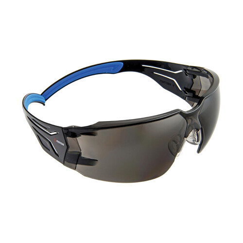 WORKWEAR, SAFETY & CORPORATE CLOTHING SPECIALISTS - PROTEUS 4 SAFETY GLASSES SMOKE LENS SUPER FLEX ARMS