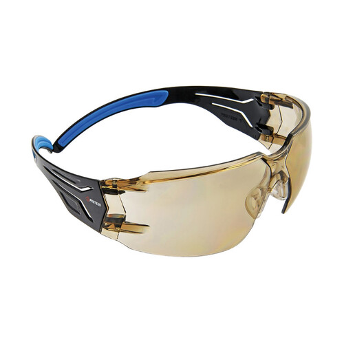 WORKWEAR, SAFETY & CORPORATE CLOTHING SPECIALISTS - PROTEUS 4 SAFETY GLASSES LIGHT BROWN LENS SUPER FLEX ARMS