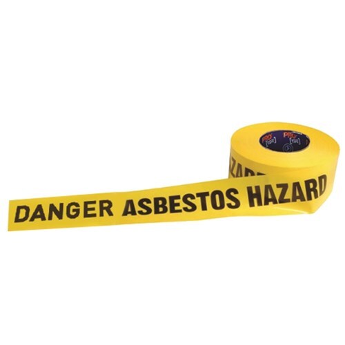 WORKWEAR, SAFETY & CORPORATE CLOTHING SPECIALISTS - "DANGER ASBESTOS HAZARD" on Yellow Tape