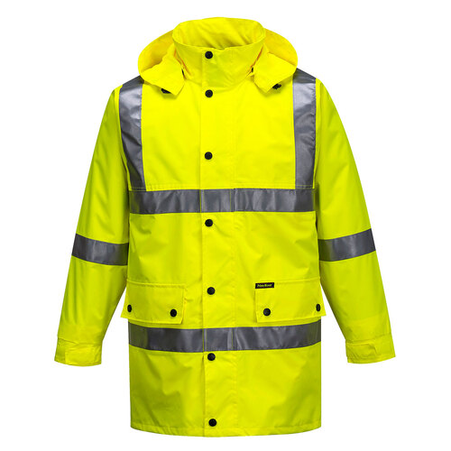 WORKWEAR, SAFETY & CORPORATE CLOTHING SPECIALISTS - Argyle Full Hi-Vis Rain Jacket with Tape (Old FHV306)