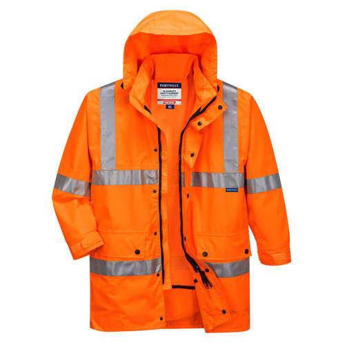 WORKWEAR, SAFETY & CORPORATE CLOTHING SPECIALISTS - Argyle Full Hi-Vis Rain Jacket with Tape (Old FHV306)