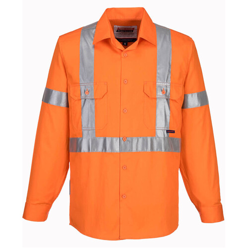 WORKWEAR, SAFETY & CORPORATE CLOTHING SPECIALISTS - 100% Lightweight Cotton Long Sleeve Shirt with Cross Back Tape (Old WWL3001X)