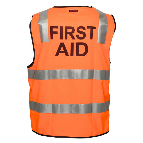 WORKWEAR, SAFETY & CORPORATE CLOTHING SPECIALISTS - Day/Night Safety Vest with Tape - FIRST AID (Old HV102Z-FA)