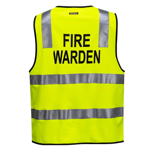 WORKWEAR, SAFETY & CORPORATE CLOTHING SPECIALISTS - Day/Night Safety Vest with Tape - FIRE WARDEN (Old HV102Z-FW)