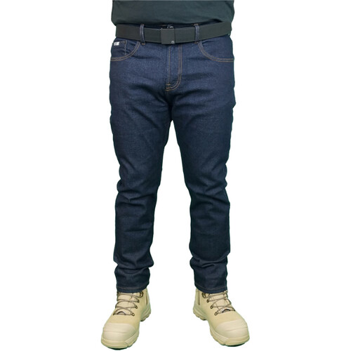 WORKWEAR, SAFETY & CORPORATE CLOTHING SPECIALISTS - JEANS STRETCH SLIM 12.5OZ DARK DENIM STRETCH 98 COTTON 2 LYCRA