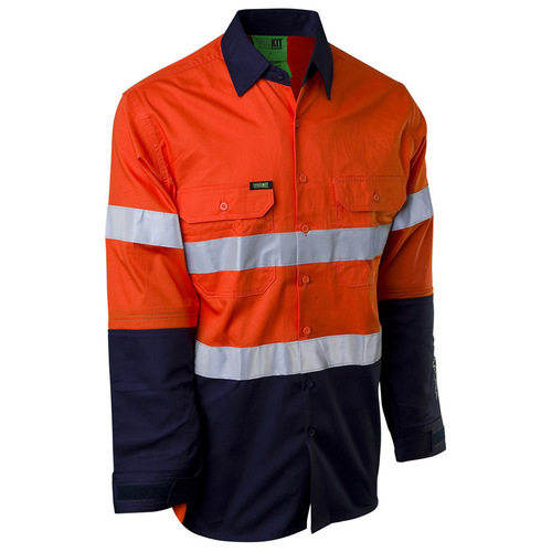 WORKWEAR, SAFETY & CORPORATE CLOTHING SPECIALISTS - SHIRT L/S 155GSM COTTON DRILL+ ARMADURA CUT PROTECTION / TAPED