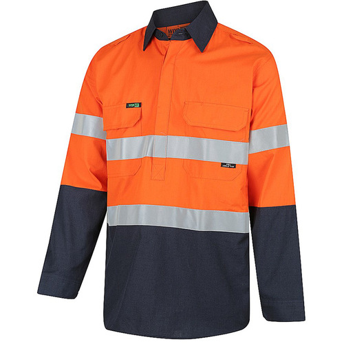 WORKWEAR, SAFETY & CORPORATE CLOTHING SPECIALISTS - FLAREX PPE1 FR Inherent Closed Front NENS09 155gsm Lightweight Taped Shirt