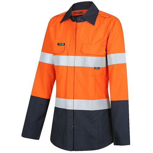 WORKWEAR, SAFETY & CORPORATE CLOTHING SPECIALISTS - FLAREX PPE1 Womens FR Inherent 155gsm Lightweight Taped Shirt