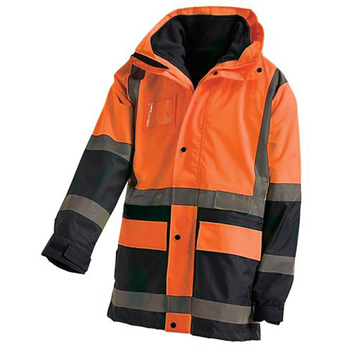 WORKWEAR, SAFETY & CORPORATE CLOTHING SPECIALISTS - Hi-Vis 2 Tone 5 in 1 Waterproof Biomotion Taped Jacket