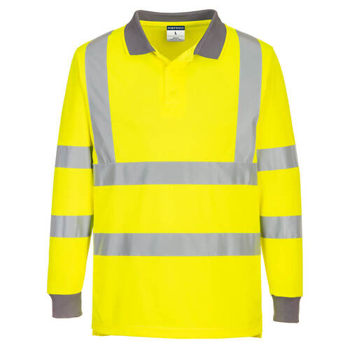 WORKWEAR, SAFETY & CORPORATE CLOTHING SPECIALISTS - Eco High Visibility L/S Polo (6 Pack)