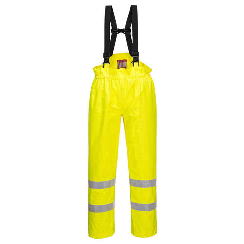 WORKWEAR, SAFETY & CORPORATE CLOTHING SPECIALISTS - BIZFLAME RAIN UNLINED - HI-VIS ANTISTATIC FR PANTS