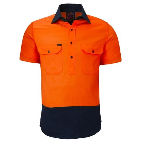 WORKWEAR, SAFETY & CORPORATE CLOTHING SPECIALISTS - Closed Front 2 Tone S/S Shirt