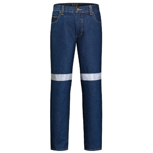 WORKWEAR, SAFETY & CORPORATE CLOTHING SPECIALISTS - Men's Cotton Denim Jean 50MM Reflective Tape