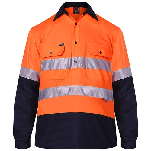 WORKWEAR, SAFETY & CORPORATE CLOTHING SPECIALISTS - Vented Closed Front L/W L/S 3M Tape