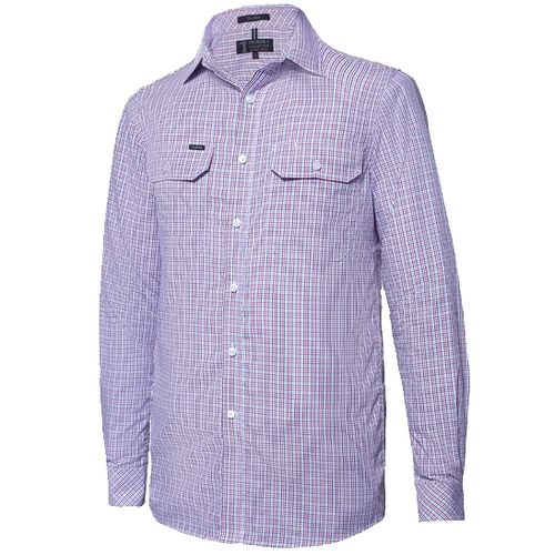 WORKWEAR, SAFETY & CORPORATE CLOTHING SPECIALISTS - Pilbara Mens Y/D Check, Dual Pocket, L/S Shirt