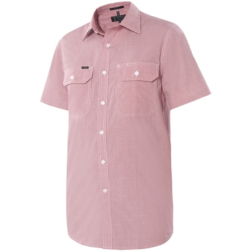 WORKWEAR, SAFETY & CORPORATE CLOTHING SPECIALISTS - Pilbara Mens Y/D Check, Dual Pocket, S/S Shirt