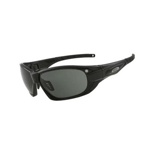 WORKWEAR, SAFETY & CORPORATE CLOTHING SPECIALISTS - Genisys Black Gloss Frame Titanium AF/AS Smoke Lens