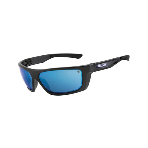 WORKWEAR, SAFETY & CORPORATE CLOTHING SPECIALISTS - Flash Jet Black Gloss Blue Mirror Lens
