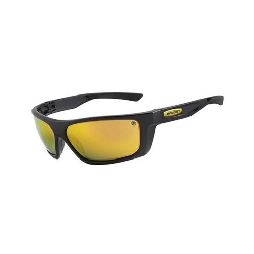 WORKWEAR, SAFETY & CORPORATE CLOTHING SPECIALISTS - Flash Jet Black Gloss Frame Yellow Mirror