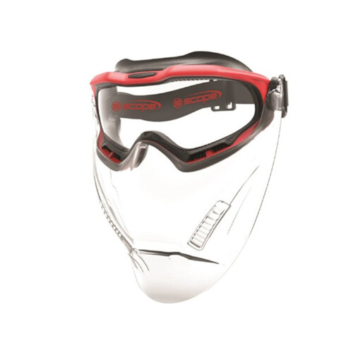 WORKWEAR, SAFETY & CORPORATE CLOTHING SPECIALISTS - Spartan With Clear Visor/Red Frame Titanium AF/AS Clear Lens