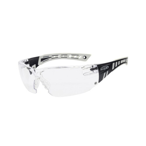 WORKWEAR, SAFETY & CORPORATE CLOTHING SPECIALISTS - Speed White/Navy Blue Frame Titanium AF/AS Clear Lens