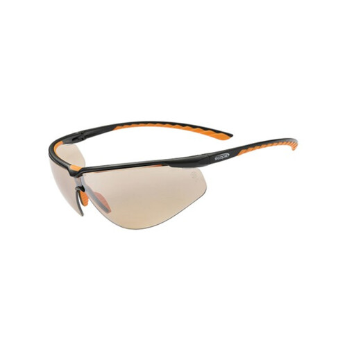 WORKWEAR, SAFETY & CORPORATE CLOTHING SPECIALISTS - Air Flex Black/Orange Frame Light Brown Mirror AS Lens