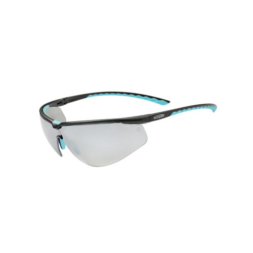 WORKWEAR, SAFETY & CORPORATE CLOTHING SPECIALISTS - Air Flex Black/Blue Frame Silver Mirror AS Lens