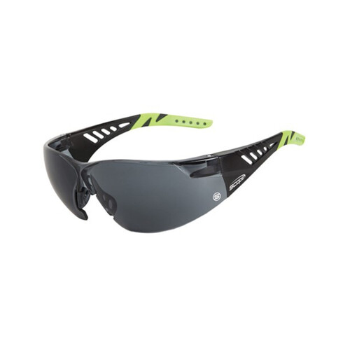 WORKWEAR, SAFETY & CORPORATE CLOTHING SPECIALISTS - Biosphere Black/Lime Green Temple AF/AS Smoke Lens