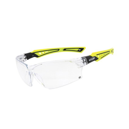 WORKWEAR, SAFETY & CORPORATE CLOTHING SPECIALISTS - Bionix Hi Vis Green//Black Temple Titanium AF/AS Clear Lens